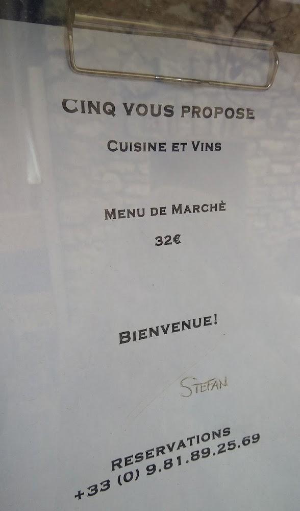 Cinq - Menu Image 4
